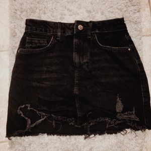 Black Jean Skirt😍